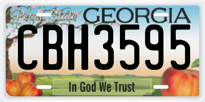 GA license plate CBH3595