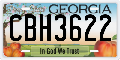 GA license plate CBH3622