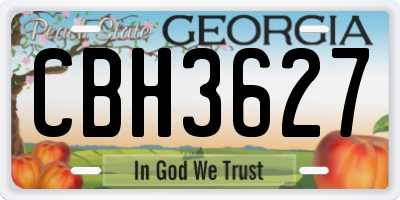 GA license plate CBH3627
