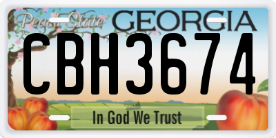 GA license plate CBH3674