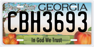 GA license plate CBH3693