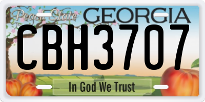 GA license plate CBH3707