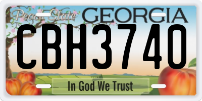 GA license plate CBH3740