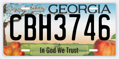 GA license plate CBH3746