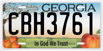 GA license plate CBH3761
