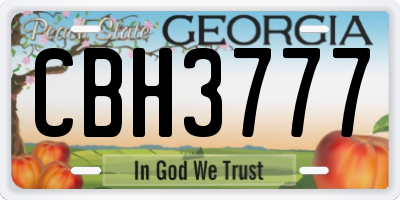 GA license plate CBH3777