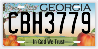 GA license plate CBH3779