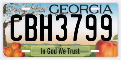 GA license plate CBH3799
