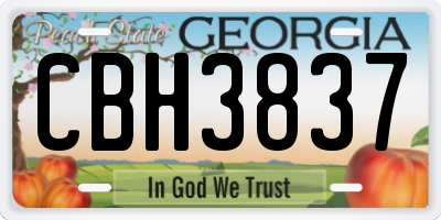 GA license plate CBH3837