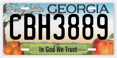 GA license plate CBH3889