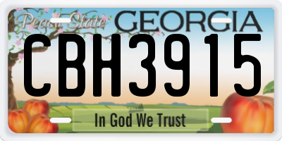 GA license plate CBH3915