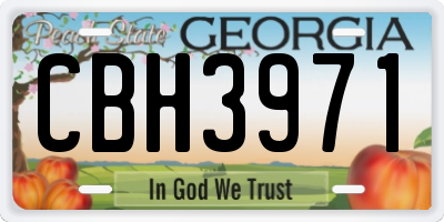 GA license plate CBH3971