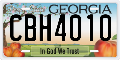 GA license plate CBH4010