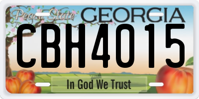 GA license plate CBH4015