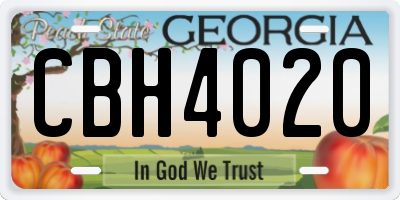 GA license plate CBH4020