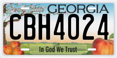 GA license plate CBH4024