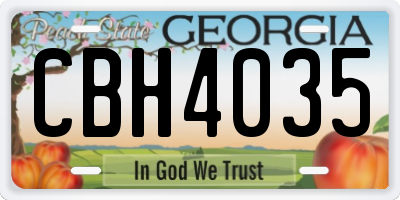 GA license plate CBH4035