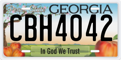 GA license plate CBH4042