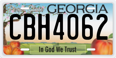 GA license plate CBH4062
