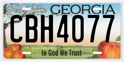 GA license plate CBH4077