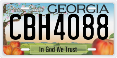 GA license plate CBH4088