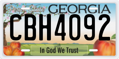 GA license plate CBH4092