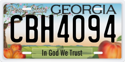 GA license plate CBH4094