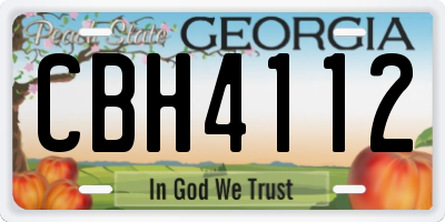 GA license plate CBH4112