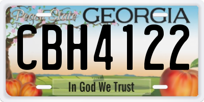 GA license plate CBH4122