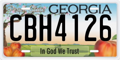 GA license plate CBH4126
