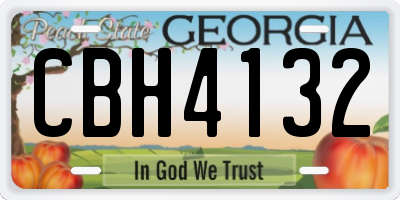 GA license plate CBH4132
