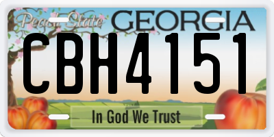 GA license plate CBH4151