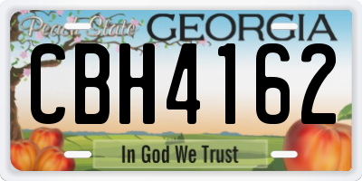 GA license plate CBH4162