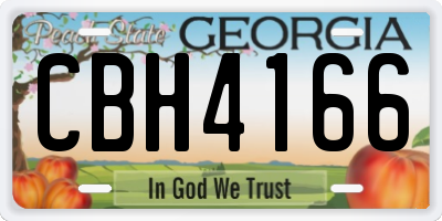 GA license plate CBH4166