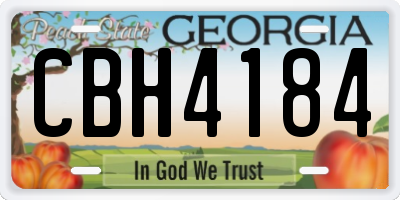 GA license plate CBH4184