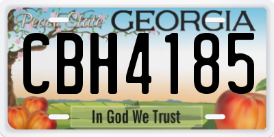 GA license plate CBH4185