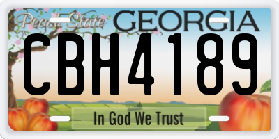 GA license plate CBH4189