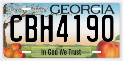 GA license plate CBH4190