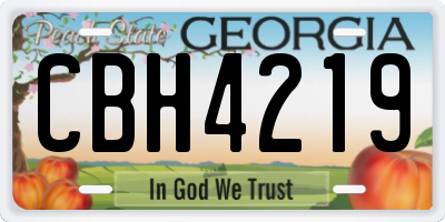 GA license plate CBH4219
