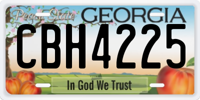 GA license plate CBH4225