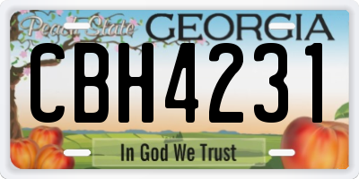 GA license plate CBH4231