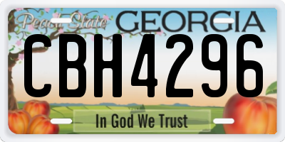 GA license plate CBH4296