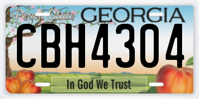 GA license plate CBH4304