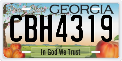 GA license plate CBH4319