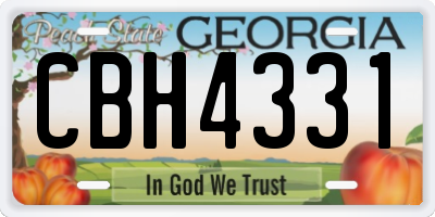 GA license plate CBH4331