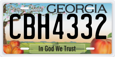 GA license plate CBH4332