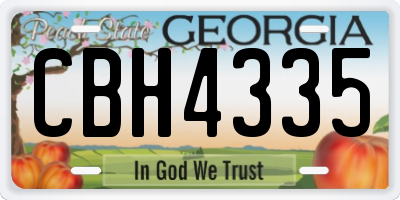 GA license plate CBH4335