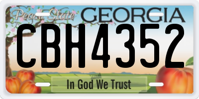 GA license plate CBH4352