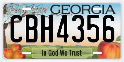 GA license plate CBH4356