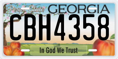 GA license plate CBH4358